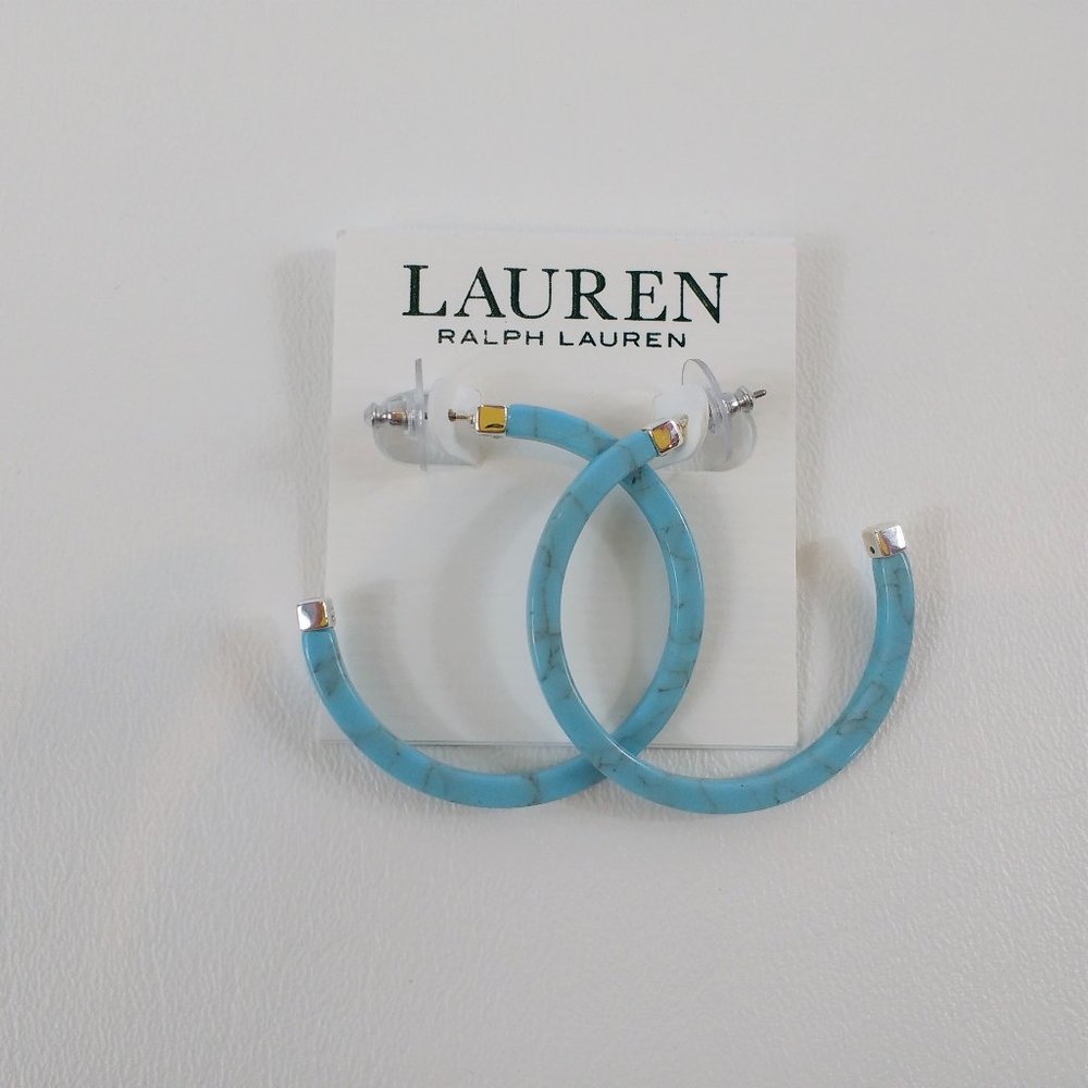 Lauren Ralph Lauren Blue Hoop Earrings